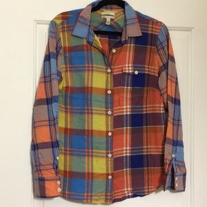 JCREW Size 8 Plaid Button Down Shirt - Like New